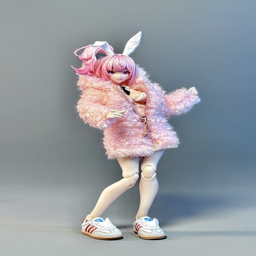 1/12 Female Long Coat Plush Jacket Clothing Fit 6'' shf Action Figure Body Doll - Picture 3 of 21