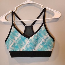 PINK Victorias Secret Sports Bra Ultimate Lightly Lined V Neck Blue