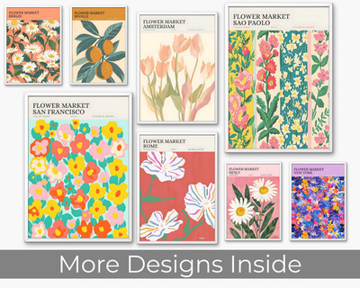 Flower Wall Art Poster Print   Bright, Colorful & Trendy Artwork for Home  A4 A3