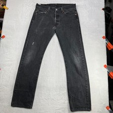 Levi  s 501 Jeans Men's Gray Denim Pockets Relaxed Straight Button Fly - 33x31.5