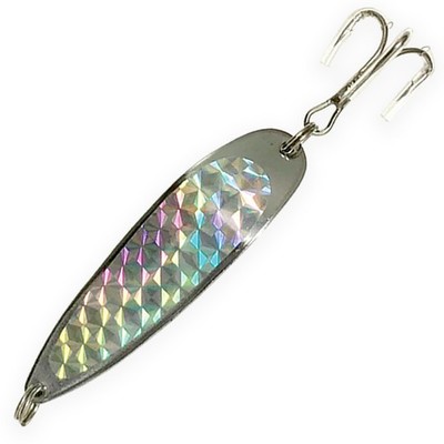 Crocodile Fishing Spoons 3oz, 6 Pcs Silver Color with Heavy-Duty Treble Hooks...