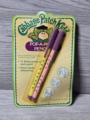 1984 NOS Cabbage Patch Kids Pop-A-Point Pencil Set Vintage New Never Opened CPK 
