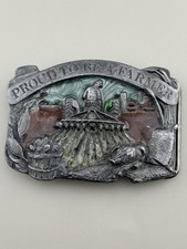 Farmer Belt Buckle Proud to Be a Farmer Heavy Pewter Vintage Siskiyou