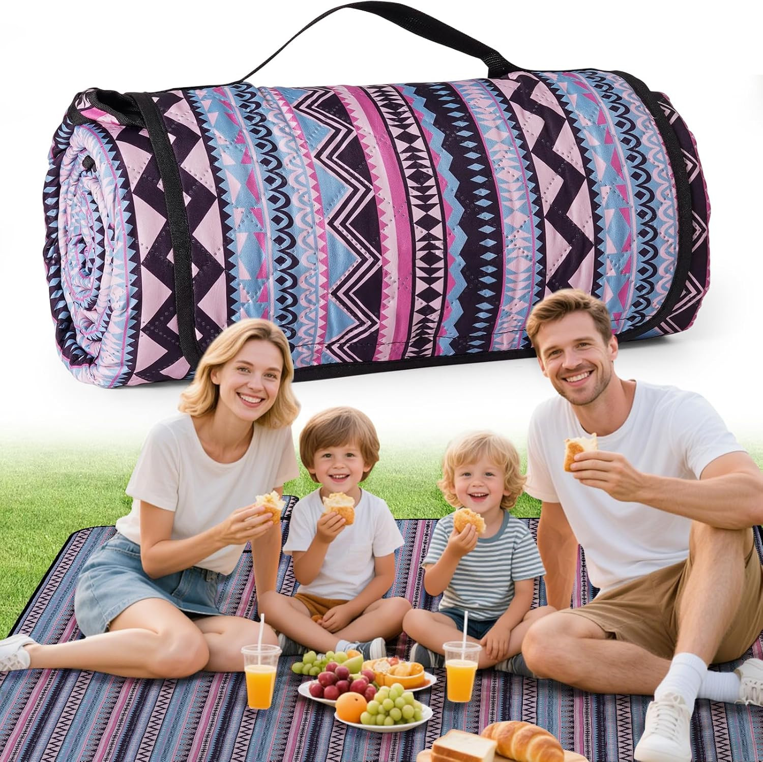 Picnic Blanket Waterproof, Extra Large Picnic Mat 200X200Cm, Sandproof Washable