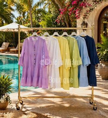 puro lino dresses Dress with a beautiful Blue Italian Linen Puro Lino Navy