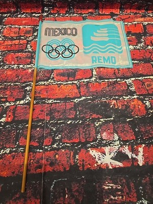 ORIGINAL 1968 MEXICO CITY 68 Olympics Event Flag REMO ROWING EXCELLENT - 10''x7''