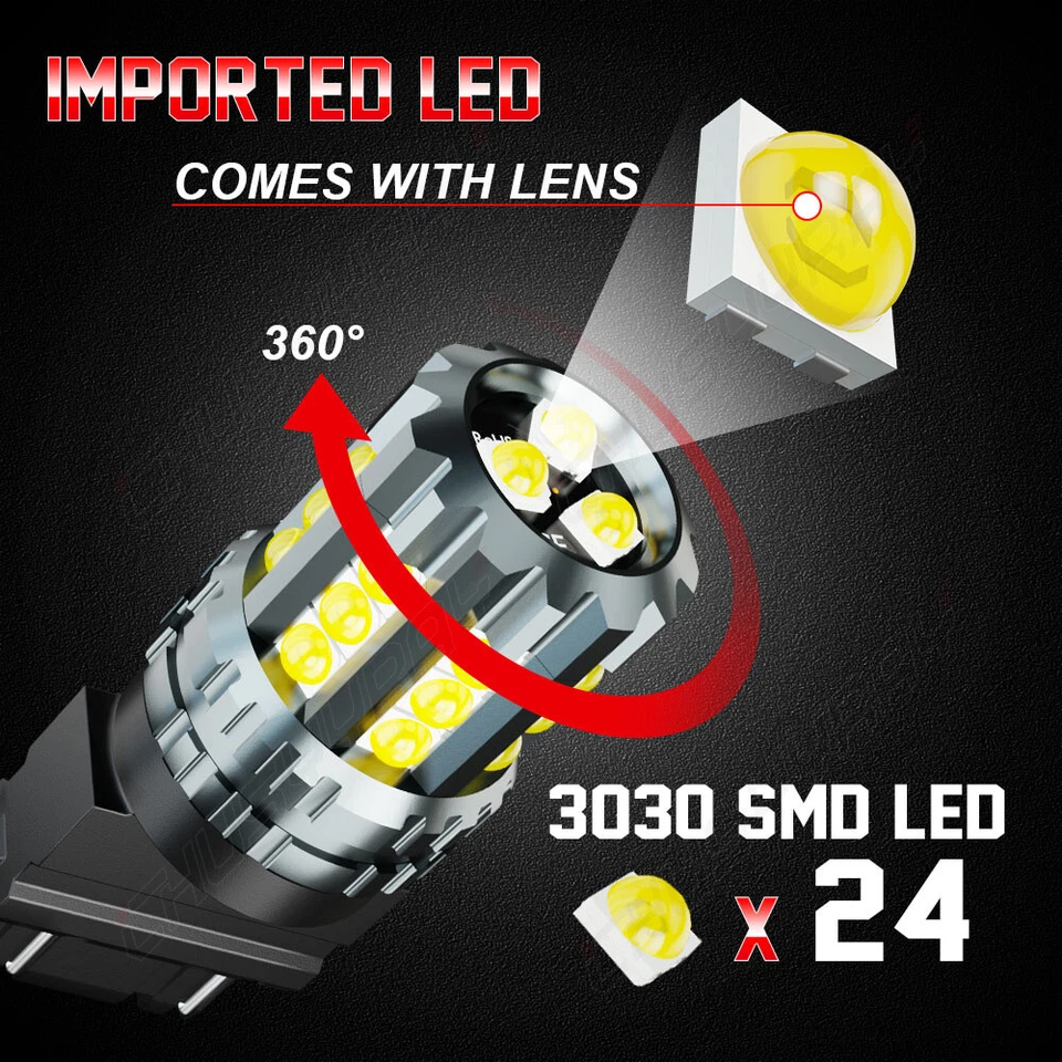 3156 3157 White LED Backup Reverse Light Bulb for Dodge Ram 1500 2500 3500 - Image 3 of 4