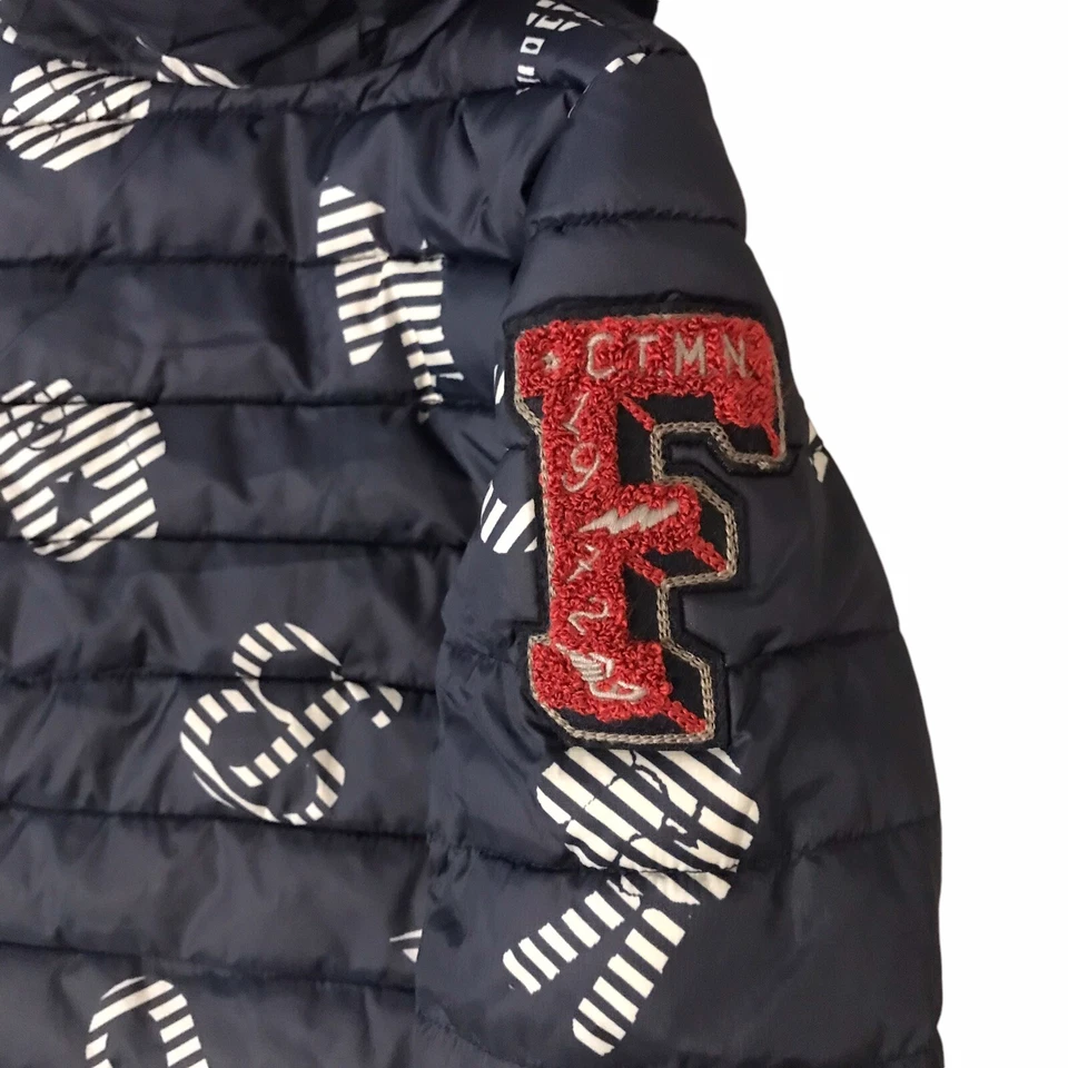 Catimini France Puffer Jacket NWT Navy Blue Monteaux Hooded Patch Kids Sz 6 - Image 4 of 4