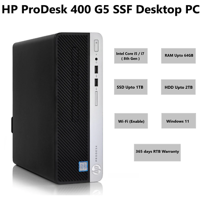 Windows 11 Pro HP INTEL CORE i7-8TH GEN 2TB SSD 64GB RAM Desktop