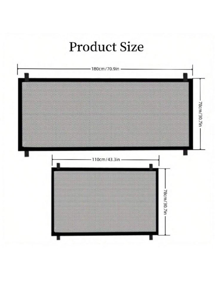 Easy Install Portable Mesh Dog Gate | Pet Safety Barrier for Doors 110cmX78cm - Image 2 of 4