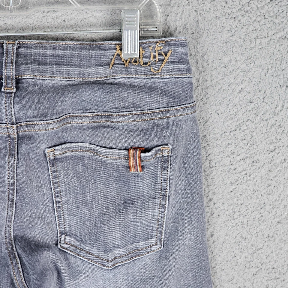 Pantalones de mezclilla para mujer NOTIFY bambú 75 talla 26 gris cremallera al tobillo WTD759 Foto 4 de 4