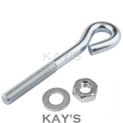 KAYFAST M6 M8 M10 EYE BOLTS NUTS WASHERS STRAINING WIRE FENCING TENSION ZINC PLATED