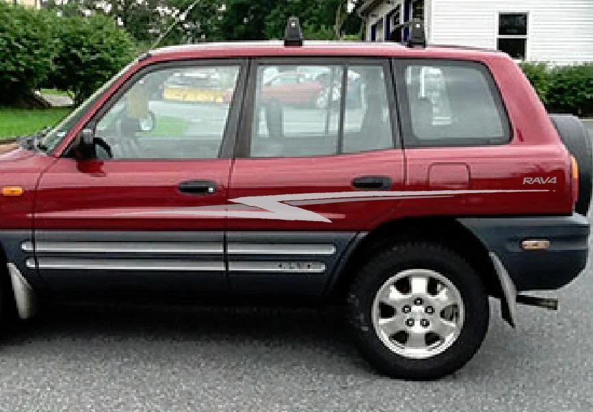 Calcomanía gráfica 3M a rayas vintage para Toyota Rav4 Foto 2 de 4