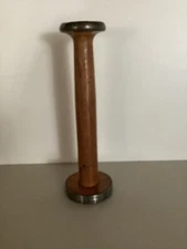 ANTIQUE PRIMITIVE SEWING LOOM CANDLESTICK TEXTILE Thread SPOOL 10” Bobbin