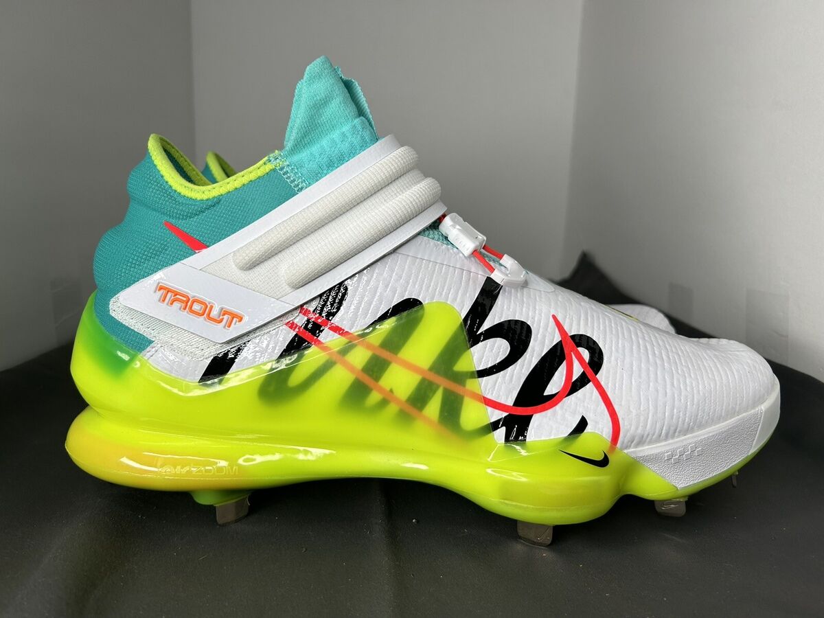Nike Men's Force Zoom Trout 7 Baseball White Aurora Green sz Nike Men's Force Zoom Trout 7 Baseball White Aurora Green sz