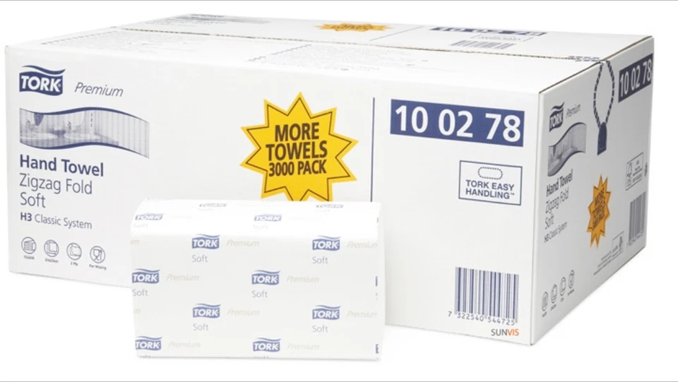 HAND TOWELS TORK,WHITE, ZIG ZAG,2PLY **SALE PRICE****£59.49**FREE SHIPPING**