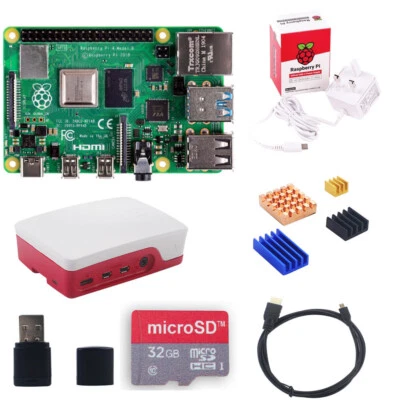Raspberry Pi 4 2GB 4GB 8GB Starter Kit Official Case Power Supply HDMI Heatsink
