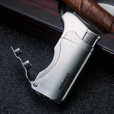 2025 HONEST New Multifunctional Metal Gas Lighter Windproof Jet Blue Flame