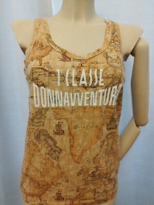 DAMEN TANKTOP ADVENTURA ALVIERO MARTINI FARBE BEIGE GEO NATUR Gr. 40