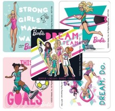 20 Barbie Sports Stickers Party Favors Teacher Supply Mattel soccer surf