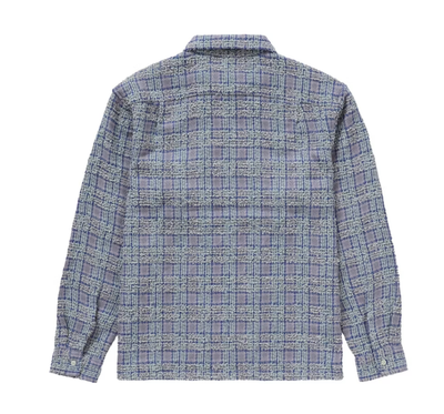 Supreme FW24 Boucle Zip Up Shirt Blue Men