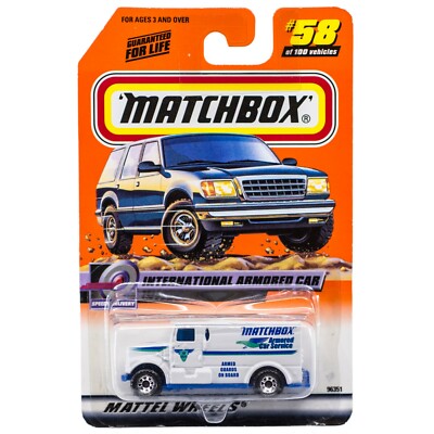 Matchbox #58 International Armored Car White With MB 2000 Logo New On Card