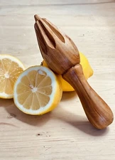 Early 20th Century Carved Olive Wood Citrus Reamer or Squeezer 16cm