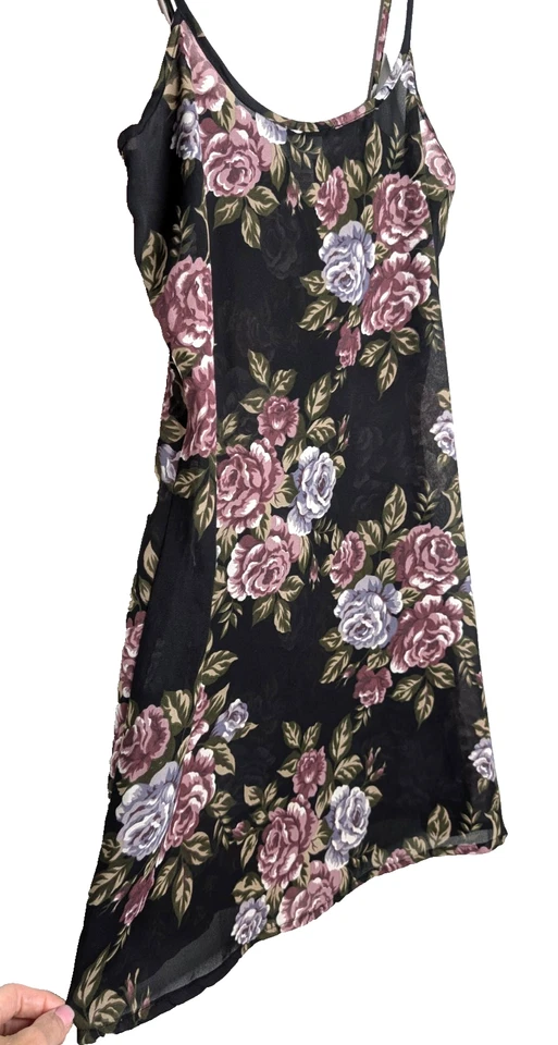 Vestido De Colección Años 90 Y2K Hada Oscura Capricho Coqueta Romántico Estampado Rosa Transparente Sin Mangas Foto 4 de 4