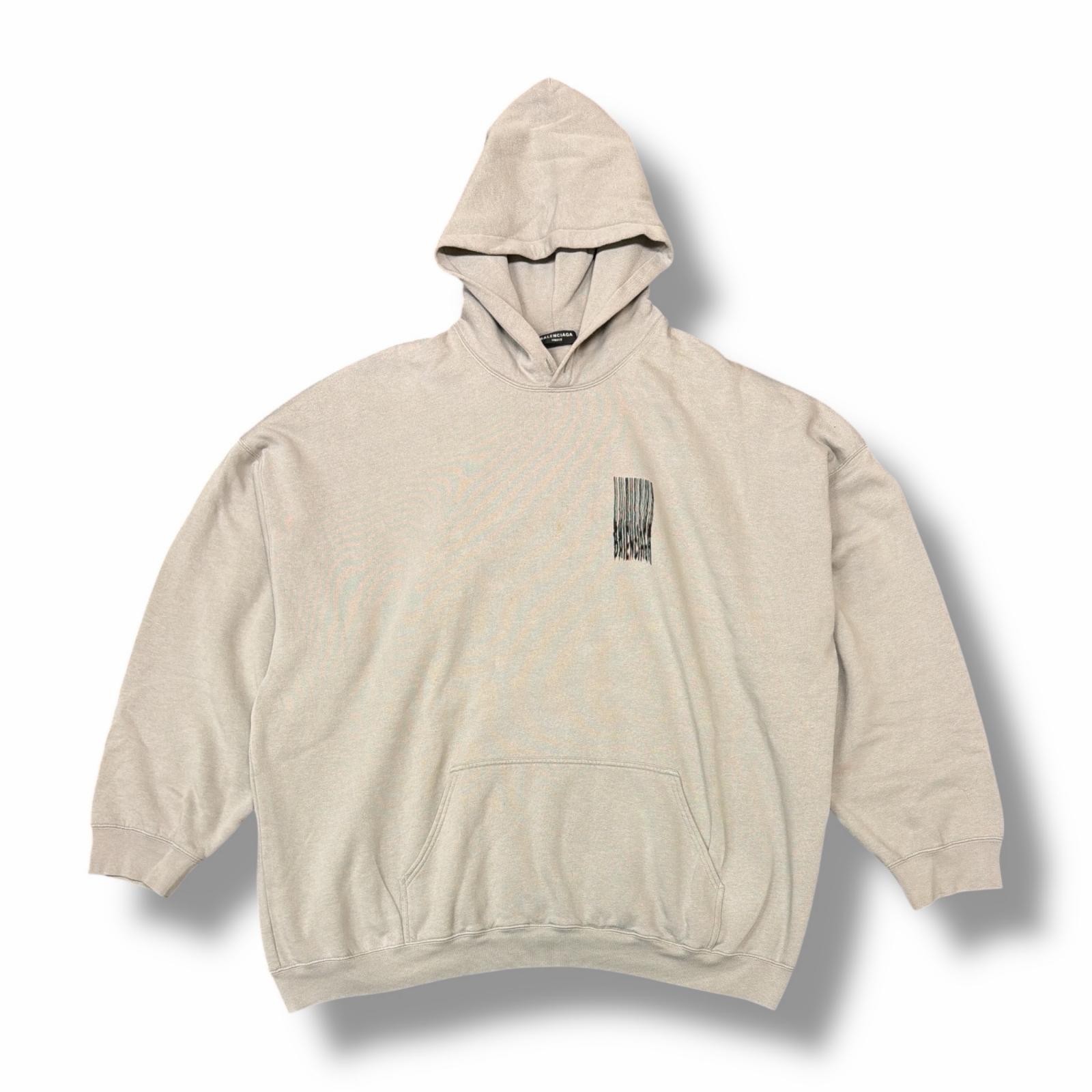 BALENCIAGA 21AW Barcode logo print hoodie Parker 651799 TKVE6 gray XL （925... thumbnail 2