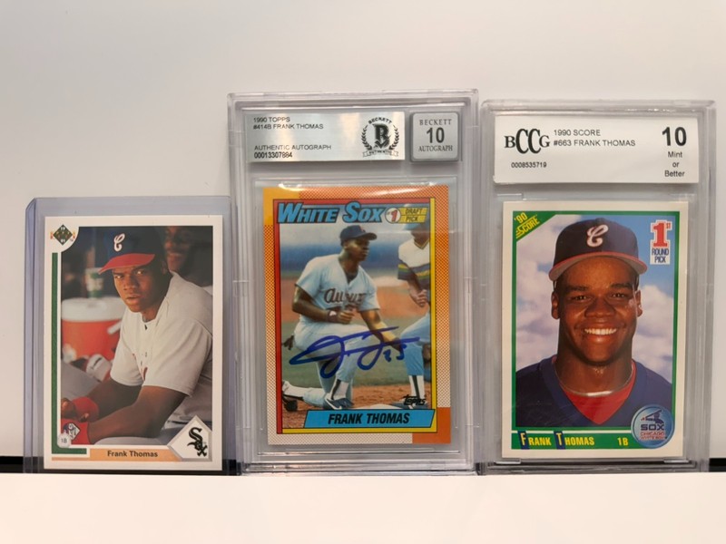 Score & Topps 1990 Frank Thomas Rookie Autograph Beckett Graded 10 Upper Deck