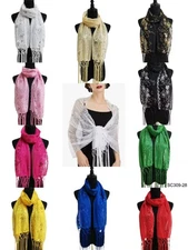 Sequin Glitter Beaded Shawl mass  Scarf Wrap Veil Forma Party Prom festival