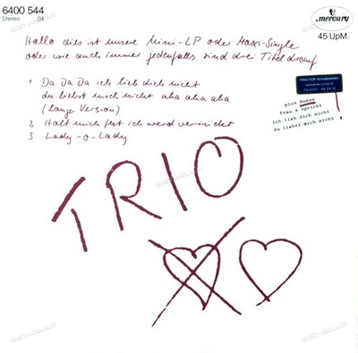 Trio - Da Da Da Ich Lieb Dich Nicht Du Liebst Mich Nicht Aha Aha Maxi ´*