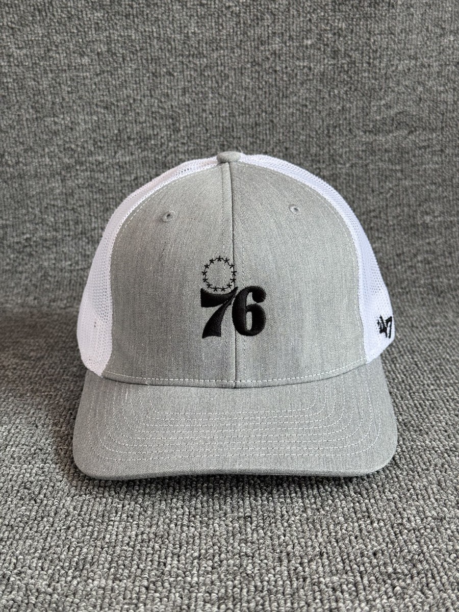 47 Brand Philadelphia 76ers Trucker Snapback Grey White One Size