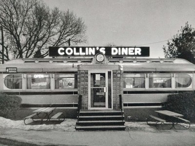 Vintage 1980er Postkarte, Collins's Diner, Kanaan, Conn. Americana