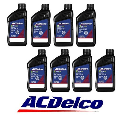 8 Quarts - ACDelco GM OE FULL SYNTHETIC SAE 0W-20 GEN 3 Dexos1 Motor Oil 10-9322