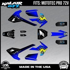 Graphics Kit for MotoTec Pro 72v (All Years) Lancaster Series - BLUE