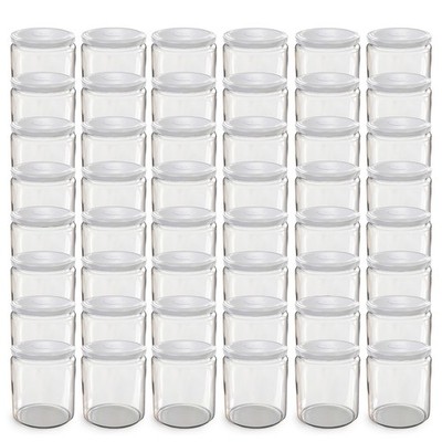 Oputec 48 x 405 ml Einmachgläser Schraubdeckel weiß Marmeladengläser Sturzgläser