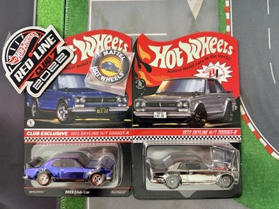 Hot Wheels 1972 RLC Skyline H/T 2000 GT Blue w/Patch&Button & Chrome Silver