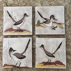 New ListingVintage McKusick Gila Pottery ROADRUNNER Bird 6” Tile SET  AZ Signed 1969 1970
