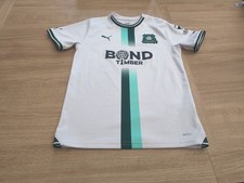 2023/2024 Pymouth Argyle Away Football Shirt Puma White Age 13-14 Yrs Green army