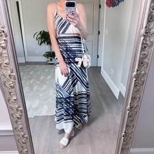LOFT Striped Maxi Dress with Spaghetti Straps Size S