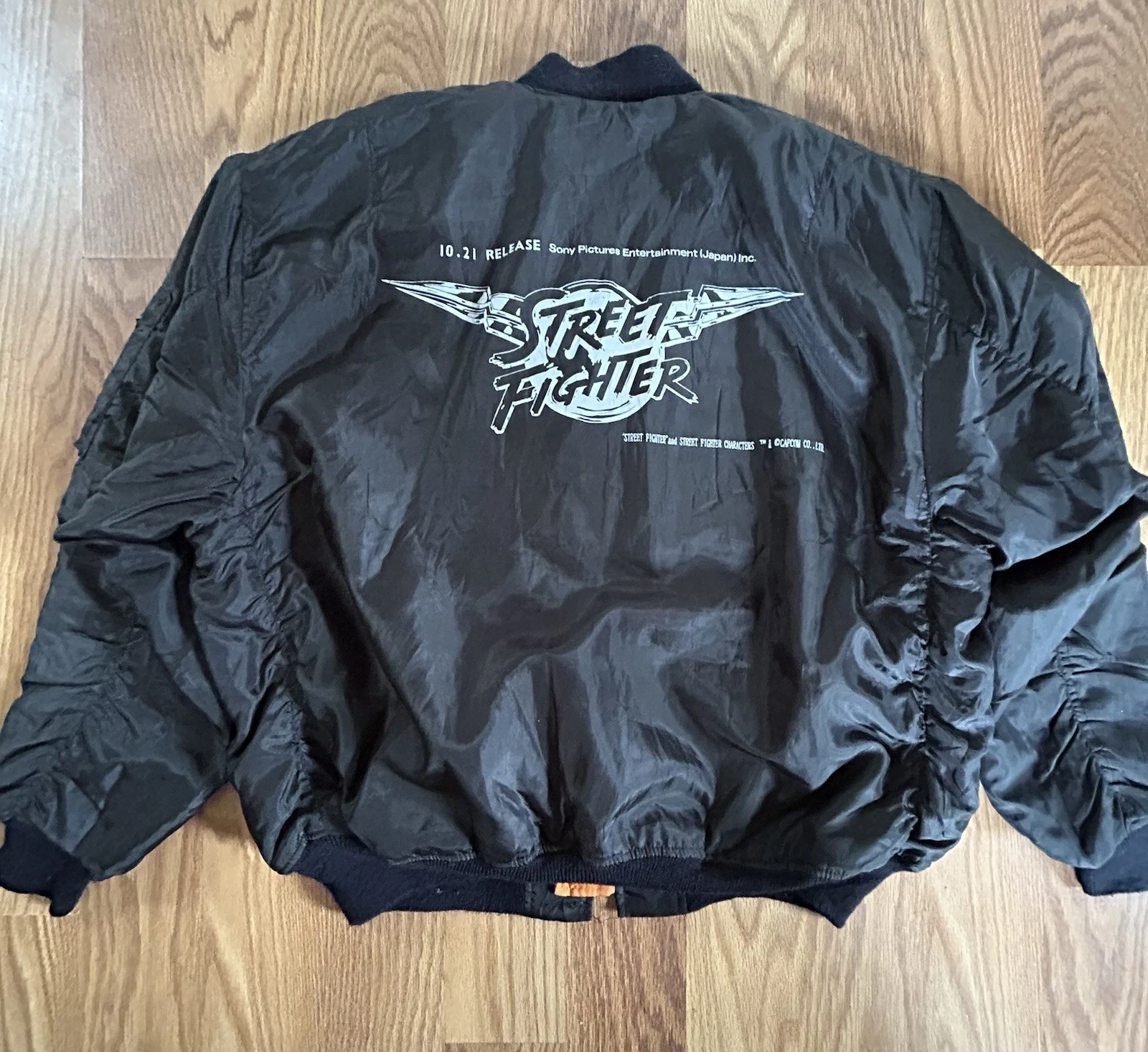Capcom Street Fighter USA TV Series Staff Jacket  Mens Large Vintage Video Game image 1