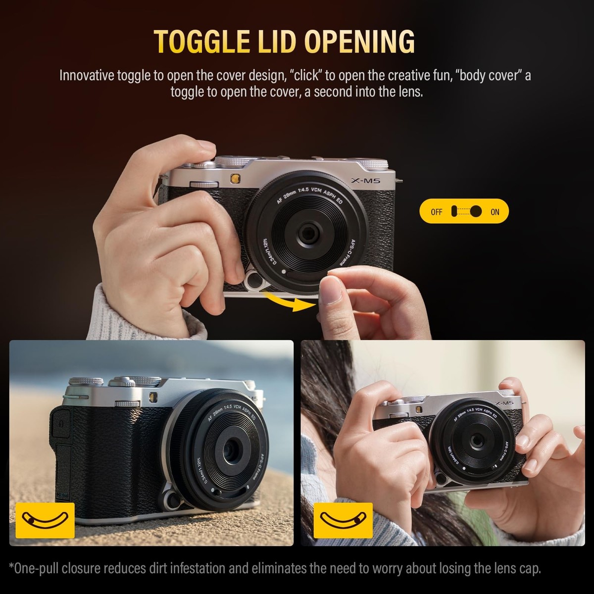 フィルムカメラ PAN FOCUS 28mm F4.5 Ultra-Thin Pancake Lens X-Mount Auto Focus APS-C for