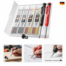 Nicpro Tieflochmarker Bleistift Set, 2 Solide Zimmermannsbleistifte mit 26 Minen