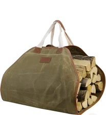 Canvas Log Carrier Bag,Durable Wood Tote,Fireplace Stove Accessories