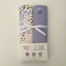 NEW Swaddle Baby Blankets Ultra Soft Multi-use Floral and Solid Modern Baby