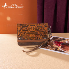 Montana West Tooled Aztec Collection Wrap Wallet