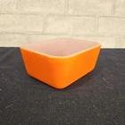 Vintage McKee Glass Co. Dark Orange Refrigerator Box 4 x 5 Inches No Lid