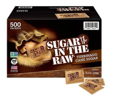 Sugar InThe Raw/Raw Natural Cane Brown Sugar Turbinado, 500 Count