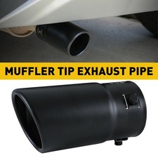 Car Stainless Rear Exhaust Pipe 2.75in Tail Muffler Tip Black Round Replace Kit